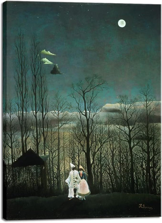 Wieco Art Canvas Prints of Carnival Evening Henri Rousseau Paintings Reproduction Canvas Prints Landscape Pictures Artwork on Canvas Wall Art for Home Office Decorations