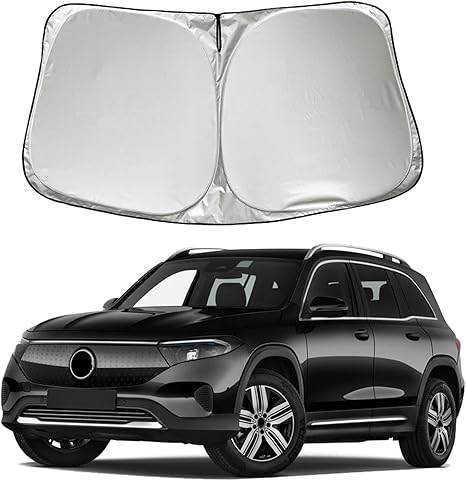 Car Windshield Sun Shade Sunshade Compatible with Mercedes Benz EQB 250+ 260 300 350 4MATIC SUV 2026 2025 2024 2023 Accessories, Foldable Car Front Window Sun Shield Visor