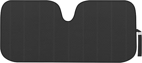 Motor Trend Black Accordion Folding Car Windshield Sun Shade - Blackout Sun Visor for Car Windshield - Foldable Jumbo Sunshade and Front Window Truck Sun Screen for UV Sun Protection - 66 x 27
