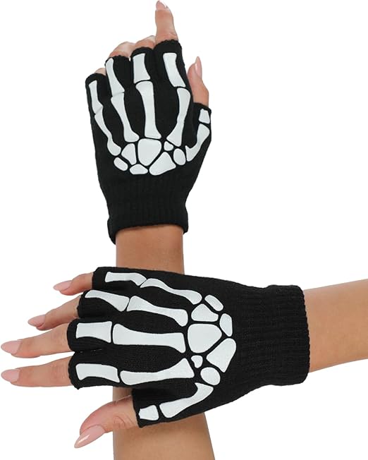 Halloween Skeleton Gloves - Spooky Fun Party Accessories for Costumes
