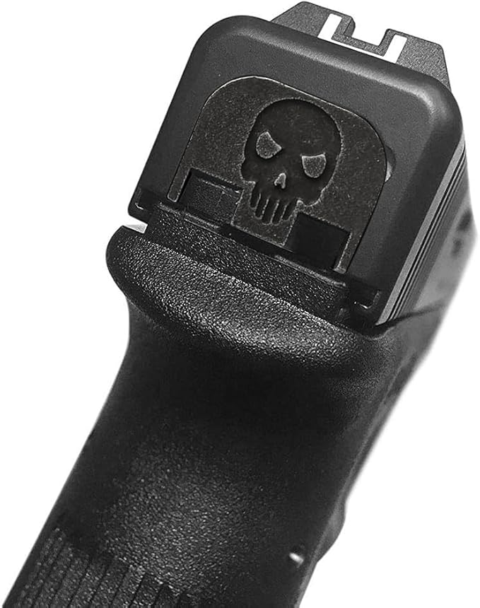 Cool Hand Stainless Steel Replacement Slide Back Plate for Glock, Fits Most Models Gen 1-5, American Flag, Skull Design
