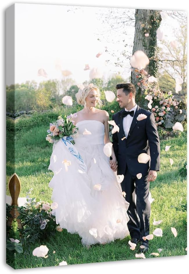SZDHHH Custom Canvas Prints With Your Photos - Personalized Picture on Canvas Perfect for Home Decor Wedding Gift (12" Lx18 W)