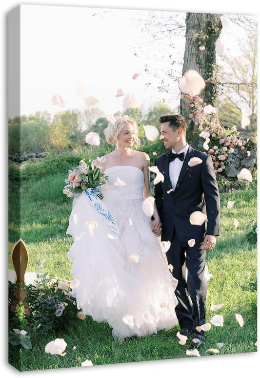 SZDHHH Custom Canvas Prints With Your Photos - Personalized Picture on Canvas Perfect for Home Decor Wedding Gift (12" Lx18 W)