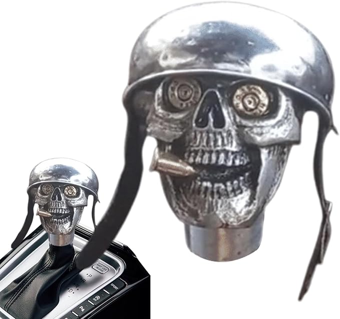 Skull Gear Shifter,Skull Soldier Grip,Skull Shift Knob,Palanca De Cambios Manual,Skull Soldier Gear Shift Knob,Handcrafted Gear Shift Knob, Resin Car Stick Shift Knob for Cars Truck SUV