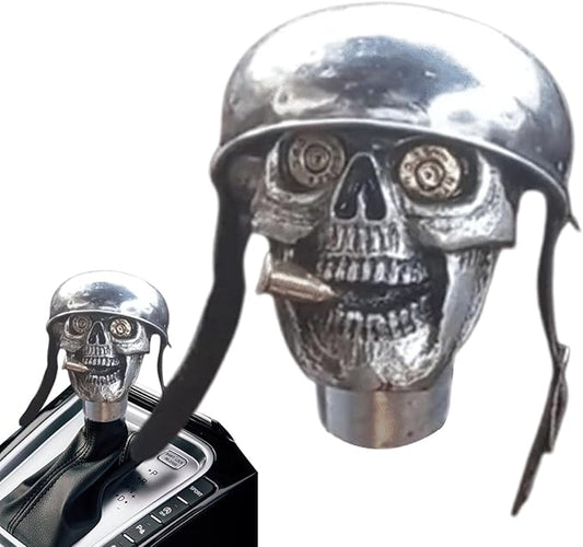Skull Gear Shifter,Skull Soldier Grip,Skull Shift Knob,Palanca De Cambios Manual,Skull Soldier Gear Shift Knob,Handcrafted Gear Shift Knob, Resin Car Stick Shift Knob for Cars Truck SUV