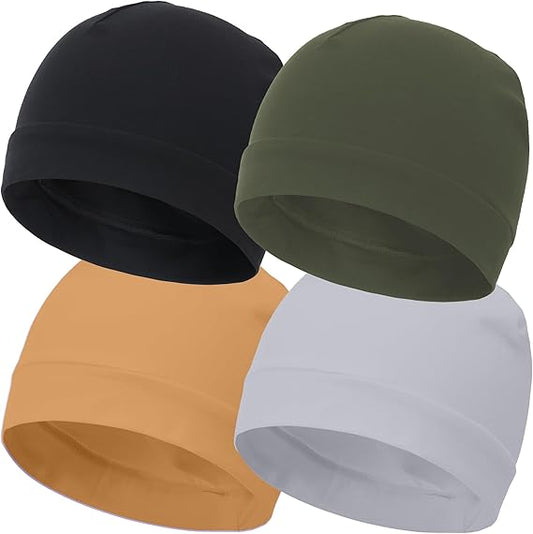 vidsel 100% Cotton Skull Caps for Men Women Breathable Night Cap Sleep Hats Soft Lightweight Running Beanie Helmet Liner