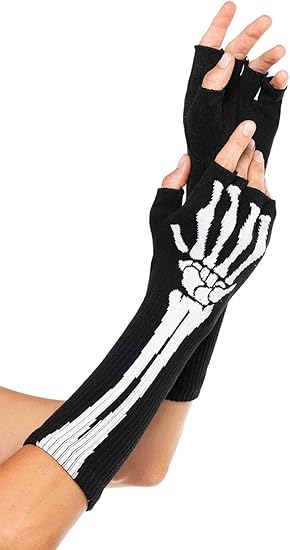 Women's Skeleton Fingerless Gloves