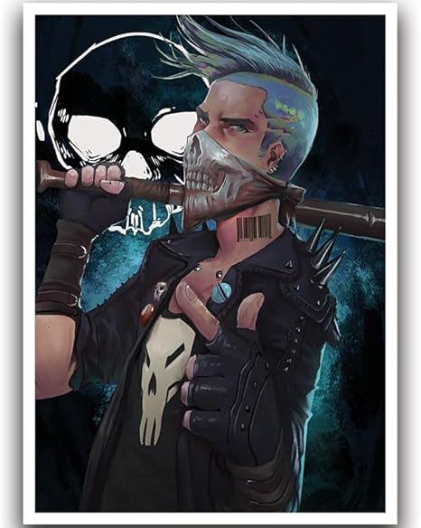 Fantasy North - Sid Wilde - Skull Gang Member - 100 Smooth Matte TCG Trading Card Sleeves - Fits Magic MTG Commander Pokemon and Other Card Games - Playing Card Sleeves