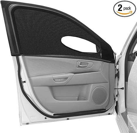Car Front Window Shade, Breathable Automotive Window Mesh Screen, Privacy Windshield Sunshade for Baby Family Pet, Stretch UV Protection Side Window Cover for Car, Truck, SUV, Camping (Front)