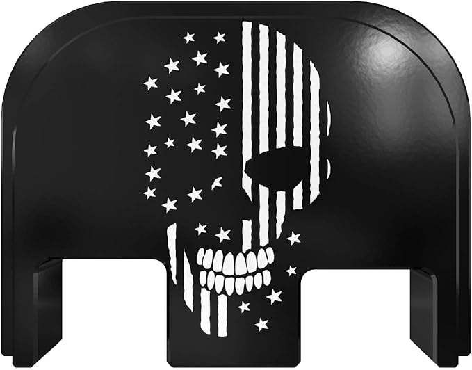 Rear Slide Cover Back Plate for Glock Gen 1-5 - Skull - American Flag - for Glock G17 G19 G21 G22 G23 G24 G26 G27 G29 G30 G31 G32 G33 G34 G35 G36 G37 G38 G39 G40 G41 G45