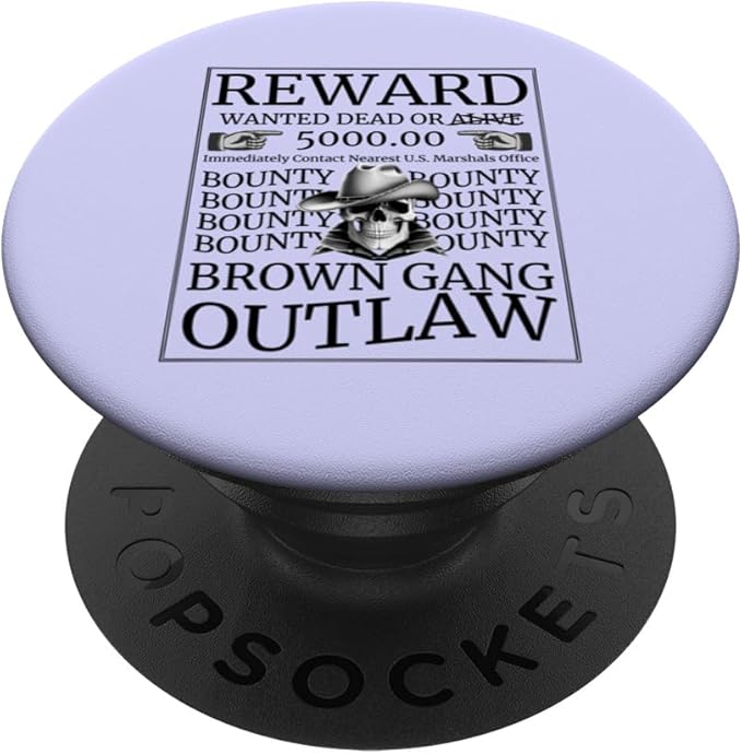 Wanted Poster Western Vintage Cowboy Skull Brown Family Gang PopSockets Standard PopGrip