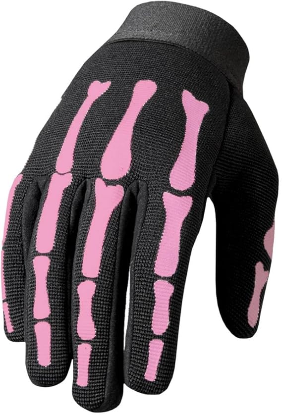 Women's Pink Skeleton Mechanic Gloves