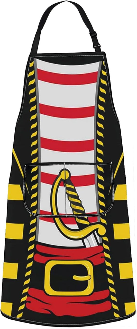 WZMPA Pirate Suit Kitchen Apron Pirate Guys Grilling Gift Pirate Family Cooking BBQ Apron Pirate Chef Gift