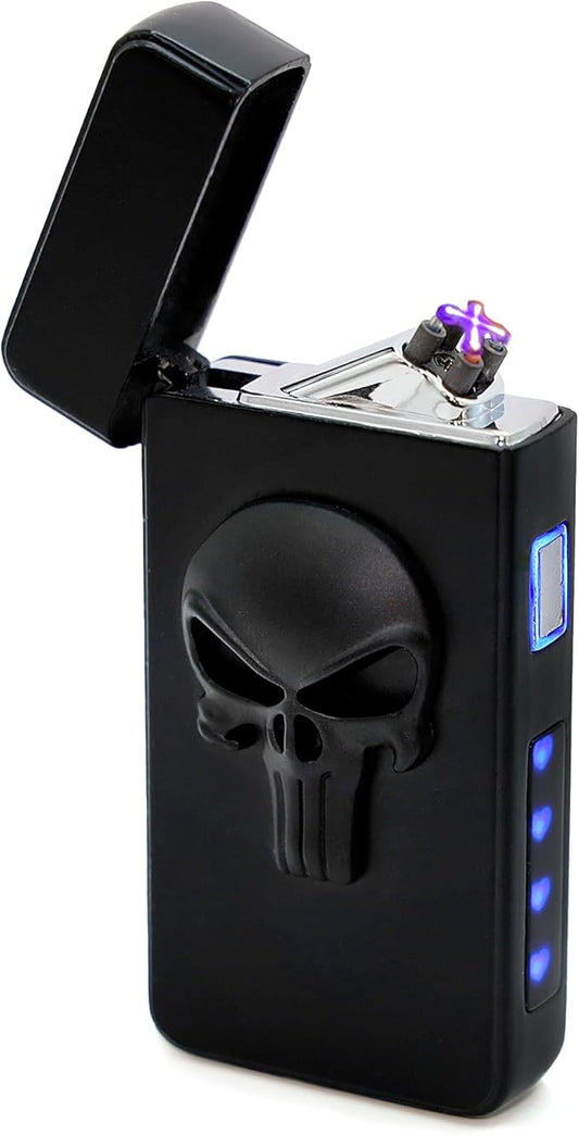 Rolls Electric Lighter - Stocking Stuffers - Gifts for Men - Cool Lighters - Electric Lighters Rechargeable - Mens Gifts - Skull Lighter - Birthday Gifts for Men - (Black Skull)