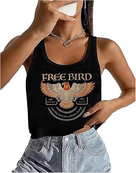 Western Cowboy Crop Tank Tops Women Vintage Graphic Cowgirl Tees Country Concert Tshirt Casual Sleeveless Crop Tops