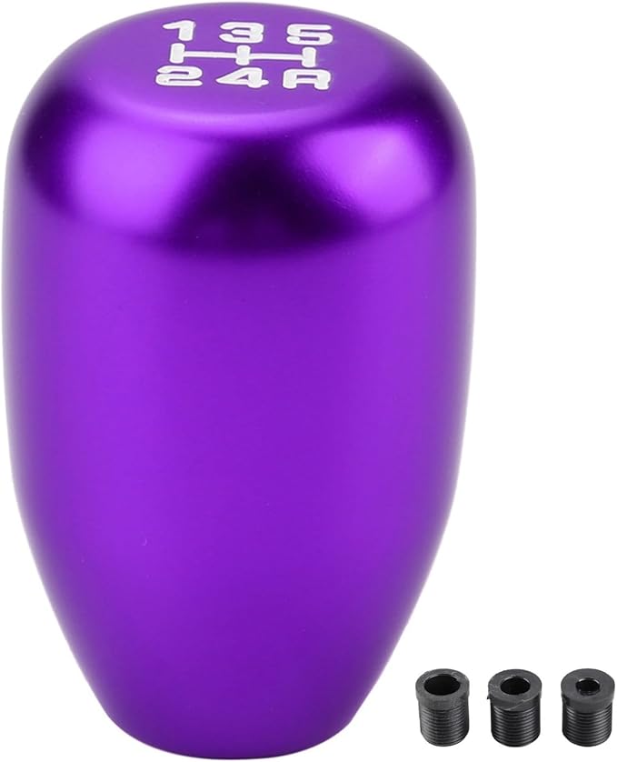 5 Speed Car Gear Shift Knob, Manual Gear Shift Knob Stick Head Shifter Lever Stick with 3 Adapters 8/10/12mm()