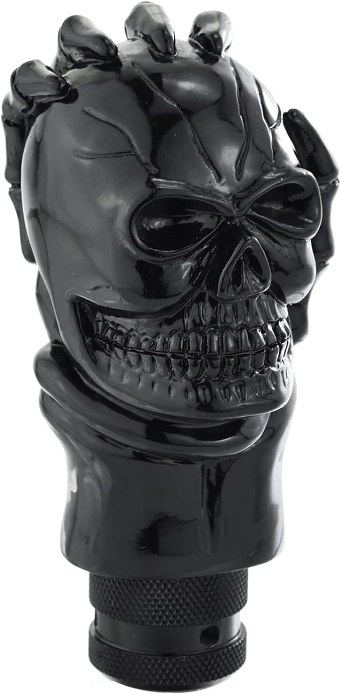 Arenbel Car Shift Knob Skull Shifter Knobs Skeleton Handle Car Racing Gear Lever Stick Fit Most Manual Automatic Vehicles Trucks, Black