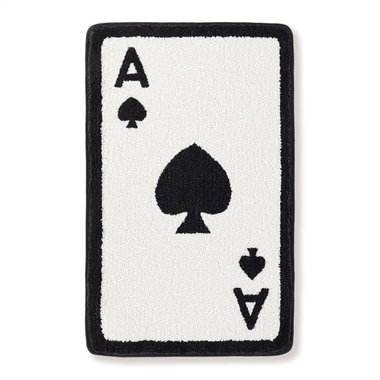 Poker Bathroom Mat Funny, Ace of Spades, Extra Soft and Absorbent Bath Rugs, Machine Wash Dry, Non-Slip Carpet Mat for Tub, Shower, and Bath Room, Spade, 16x24