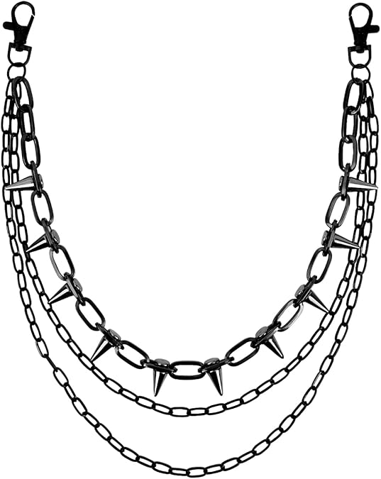 ZEKEE Wallet Chain Pants Hip Hop Punk Jeans Chain Goth Heavy Rivet Accessories for Women Men
