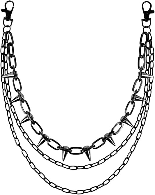 ZEKEE Wallet Chain Pants Hip Hop Punk Jeans Chain Goth Heavy Rivet Accessories for Women Men