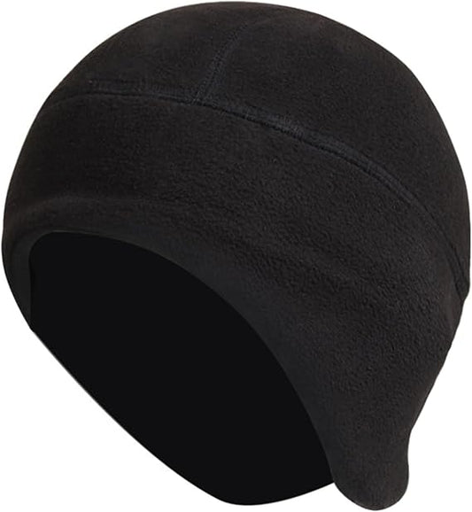 Winter Helmet Skull Cap, Liner Thermal Windproof Running Helmet Hat with Ear Flaps, Thick Warm Skull Cap