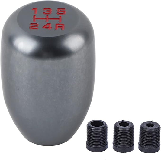 Acouto Shift Knob 5 Speed Car 5 Speed Manual Gear Shift Knob Shifter Lever Stick Metal with 3 Adapters 8mm 10mm 12mm()