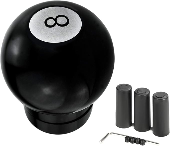 Arenbel 8 Ball Shift Knobs Gear Stick Lever Round Shifter Handle Replacement Fit Most Manual Vehicles, Black