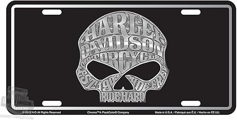 Harley-Davidson Willie G Skull Stamped Metal Tag Front Plate