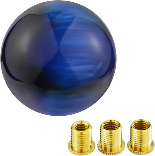 Arenbel Car Shifter Lever Knobs Round Gear Shift Stick Racing Handles Fit Most Manual Auto Vehicles, Blue