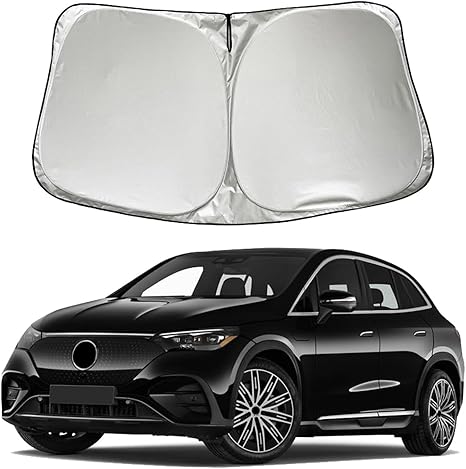 Car Windshield Sun Shade Sunshade Compatible with Mercedes Benz EQE 350 500 4MATIC SUV 2026 2025 2024 2023 (Not for EQE Sedan) Accessories, Foldable Car Front Window Sun Shield Visor