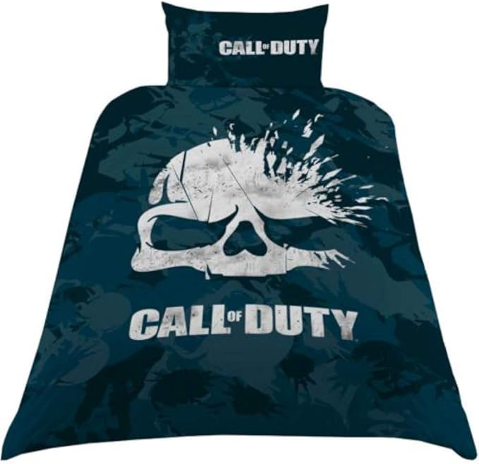 Call of Duty Broken Skull Camo Reversible UK Single / US Twin Duvet Cover with Matching Pillow Case Bedding Set