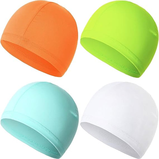 4 Pieces Skull Caps Running Cycling Beanie Hats Breathable Helmet Liner Sleep Hats for Men Women