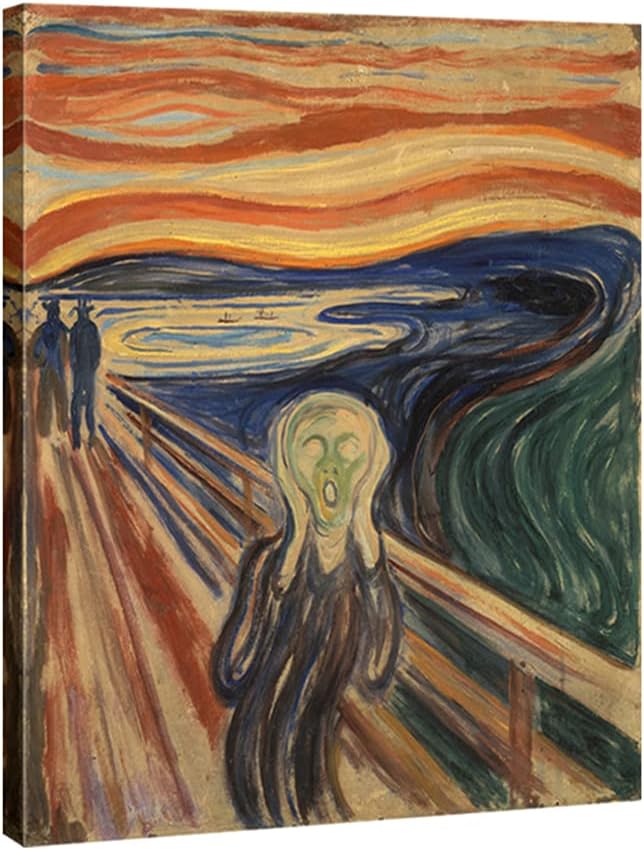 Wieco Art the Scream by Edward Munch Famous Paintings Reproduction Abstract Canvas Prints Artwork for Wall Decor Modern Canvas Wall Art for Home & office Decoration