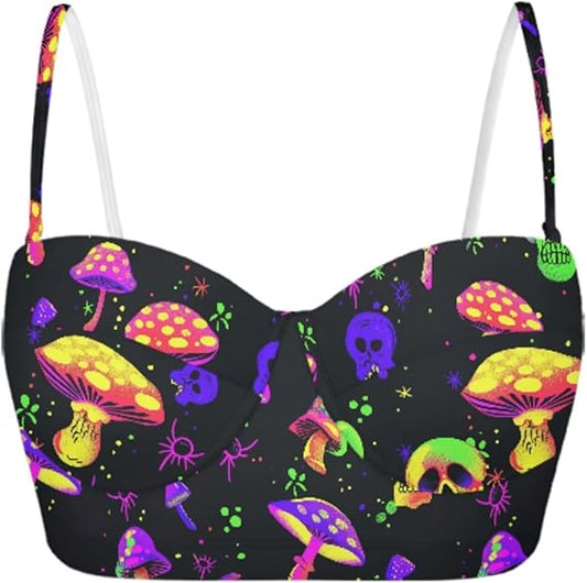 Sexy Sports Bras Bikini Tops for Women Underwire Swim Tops with Shoulder Strap