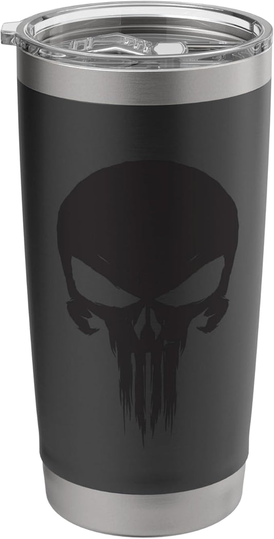 Marvel The Punisher Classic Skull Black Logo Stainless Steel Insulated Tumbler