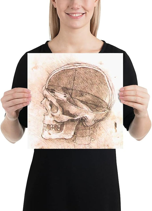 Remastered: da Vinci Leonardo (1452-1519) View of a Skull (1500) Poster
