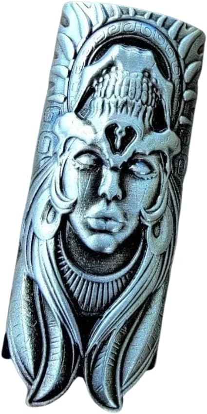 Metal Skull Goddess Lighter Case Cover, Fits Standard Bic Lighter