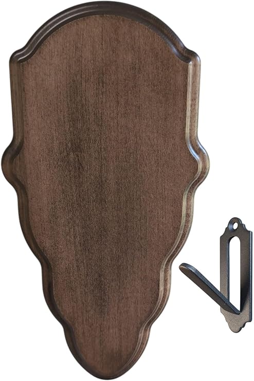 Deer Skull Mount Face Plate with Mounting Hardware, European Style, Whitetail (Walnut Finsh)