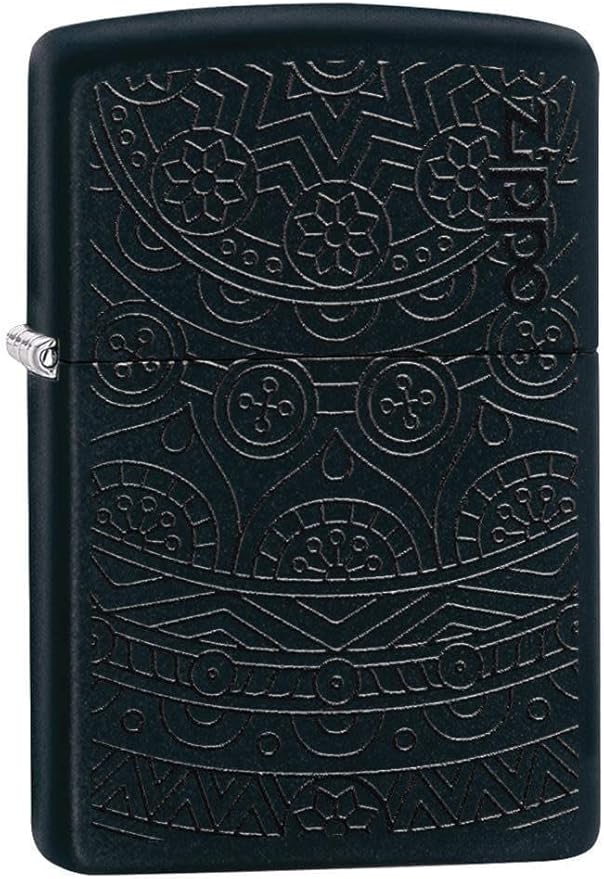 Zippo Tone on Tone Design Black Matte Pocket Lighter