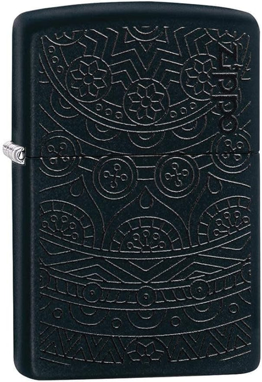 Zippo Tone on Tone Design Black Matte Pocket Lighter