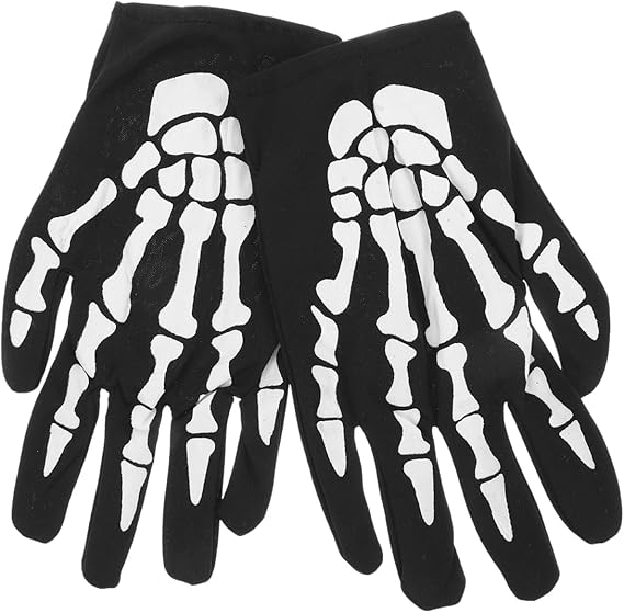 Halloween Skeleton Gloves for Women Men Full Finger Skull Goth Bone Gloves Unisex Skeleton Halloween Costume Sports for Adult Cosplay Party