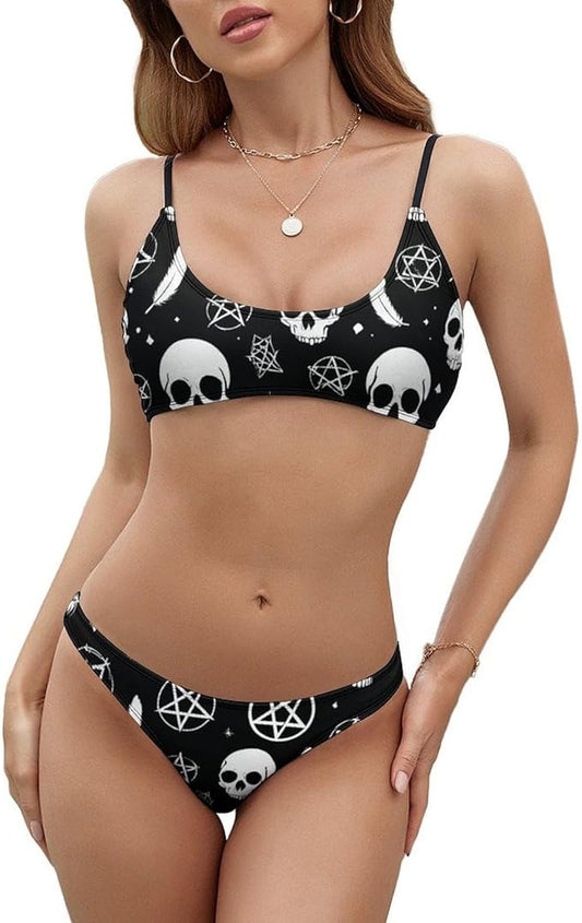 Fashion Swimwear, Women's Sexy Bikini Set with Removable Cups, Soft Bikini Swimwear for Pool, Vacation