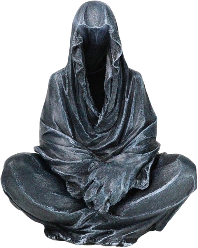 Ebros Gift Reaper of Souls Grim Reaper Skeleton Dark Wizard in Hooded Cloak Backflow Incense Cone Burner Figurine 6.5" H Aromatherapy Accessory Decorative Accent