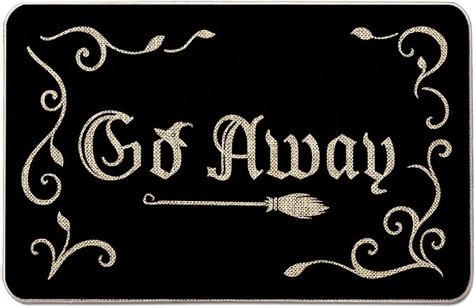 GAGEC Halloween Door Mat Outdoor Rug Go Away Doormat Happy Halloween Rugs Farmhouse Decor Home Kitchen Floor Front Door Mats 17 x 27 Inch
