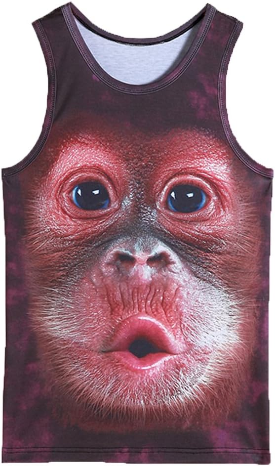 Men's Casual 3D Printed Tank Tops Sleeveless Graphics T-Shirt