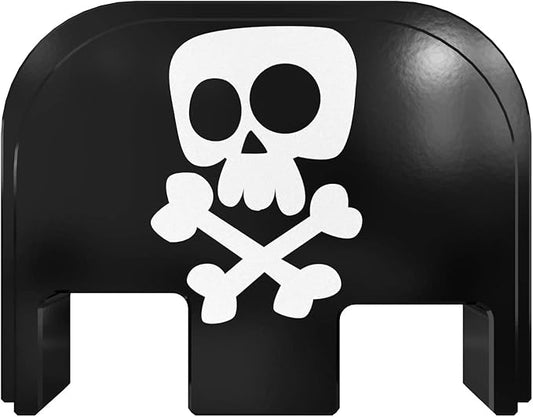 Rear Slide Cover Back Plate for Glock Gen 1-5 - Skull and Crossbones - for Glock G17 G19 G21 G22 G23 G24 G26 G27 G29 G30 G31 G32 G33 G34 G35 G36 G37 G38 G39 G40 G41 G45