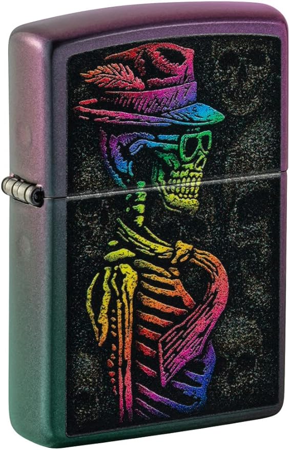 Zippo Colorful Skull Design Iridescent Pocket Lighter