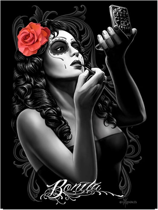 Bonita Sugar Skull Makeup Poster 18 x 24 By David Gonzales Art DGA