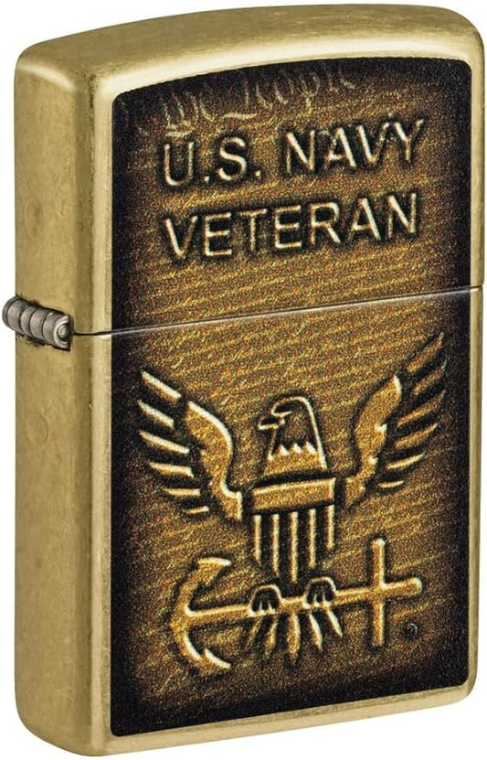 Zippo United States Navy® Street Brass Pocket Lighter
