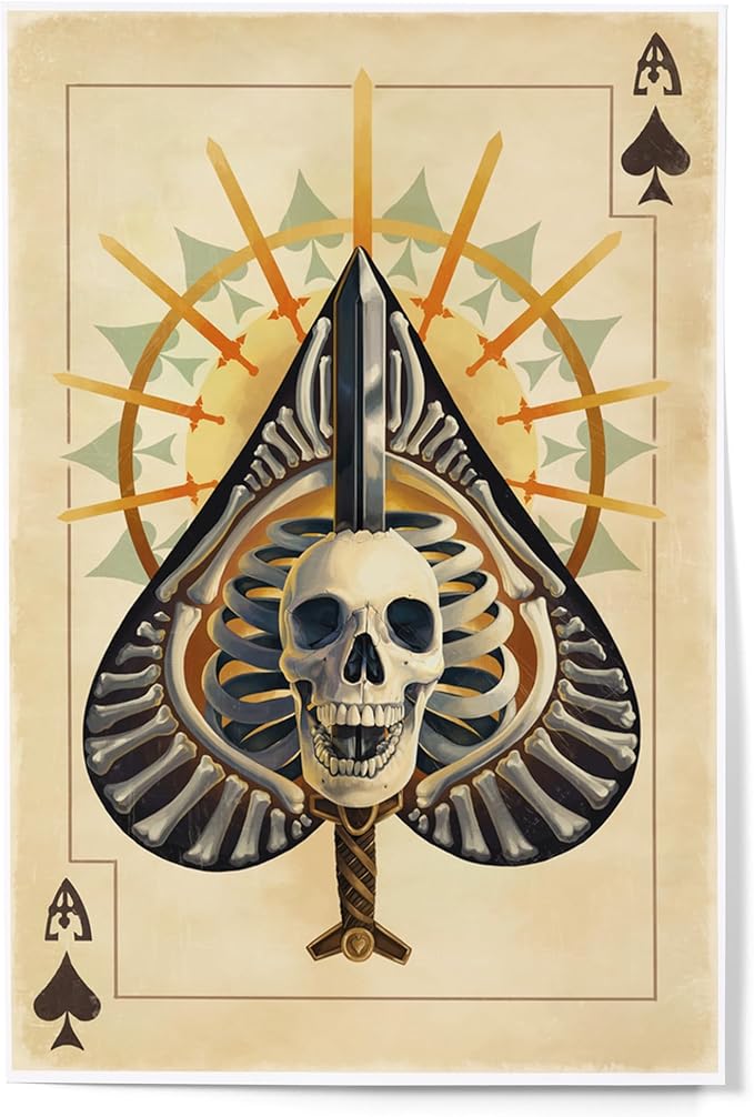 Lantern Press 12x18 Inch Art Print Wall Decor, Ace of Spades, Playing Card